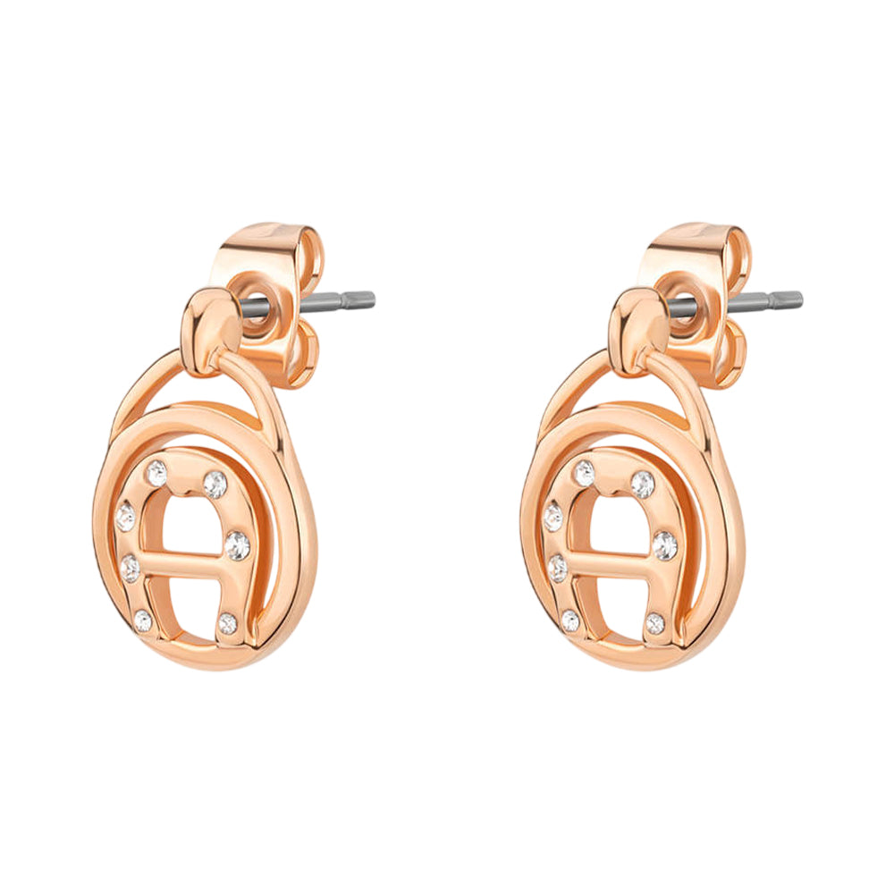Aigner Aidda Rose Gold Logo Stud Earrings ARJLE0002303 - Image 2