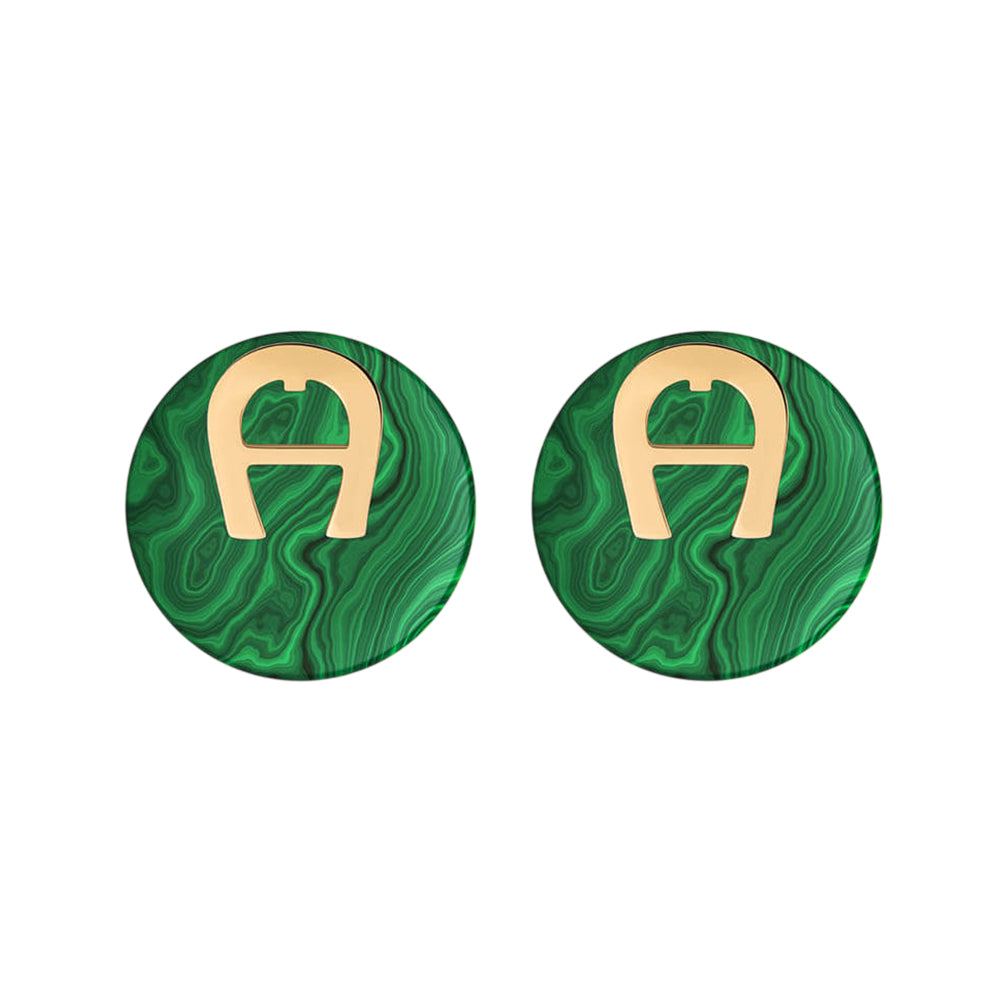 Aigner Avena Gold Malachite Stud Earrings ARJLE0000212