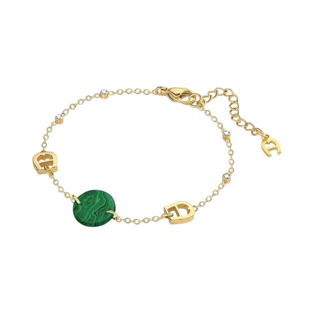 Aigner Avena Malachite and Crystals Bracelet for Women ARJLB0000212
