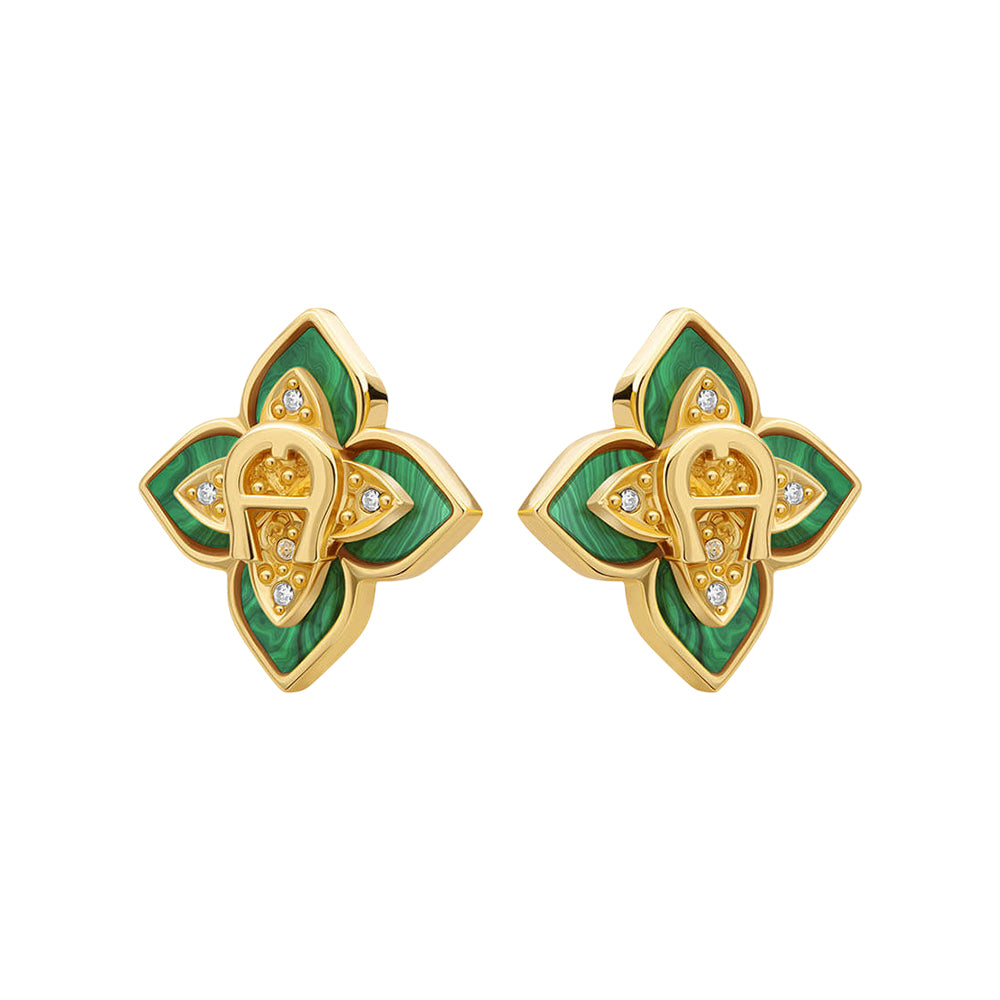 Aigner Flora Gold-Toned Malachite 15mm Earrings - ARJLE0003802 - Image 3