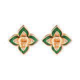 Aigner Flora Rose Gold Malachite Stud Earrings ARJLE0003803