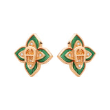 Aigner Flora Rose Gold Malachite Stud Earrings ARJLE0003803 - Image 3