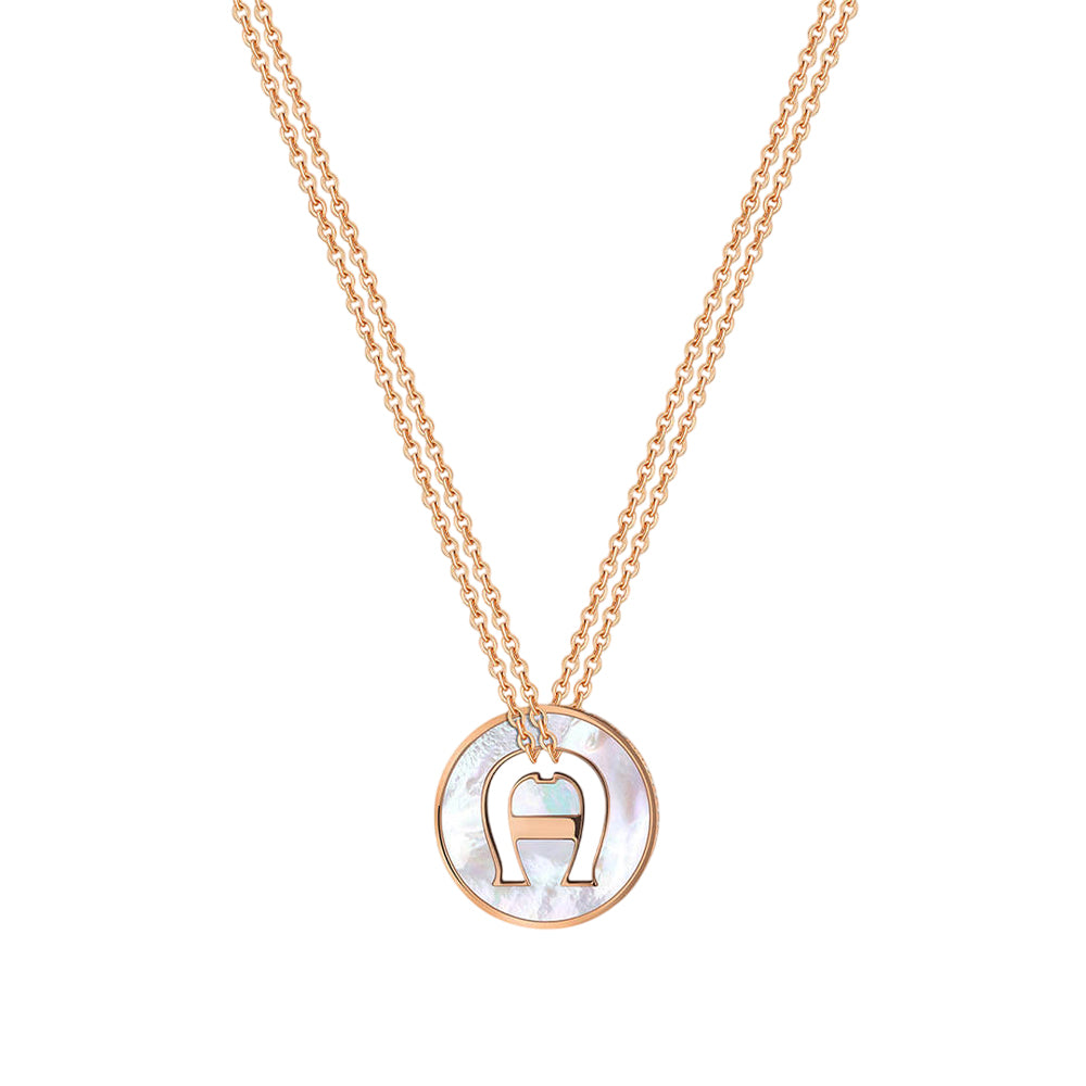 Aigner Lucia Rose Gold Logo Necklace ARJLN2202003