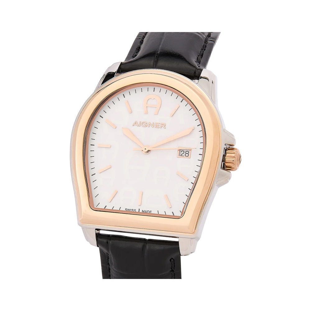 Aigner Men Watch Black Leather Strap Horseshoe Case - ARWGA4810011 - Image 2
