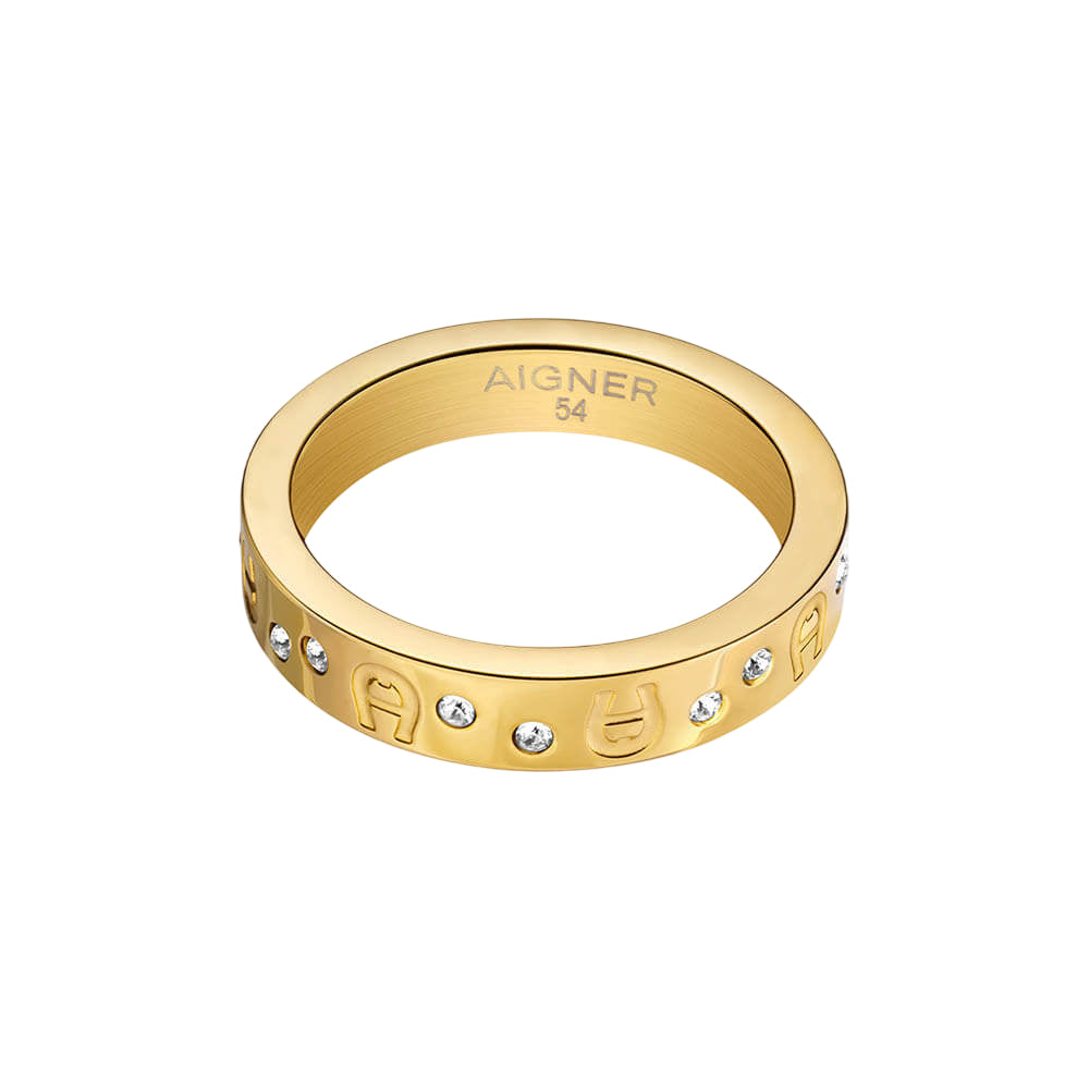 Aigner Santina Gold-Toned Steel Women's Ring Size 54 - ARJLF0005112