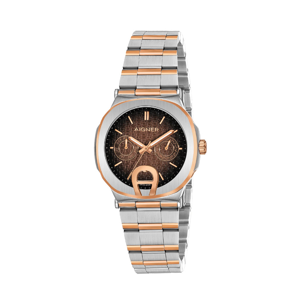 Aigner Taviano Women Brown Dial Silver Rose Gold Watch ARWLG0000703