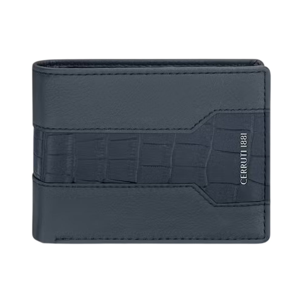 CERRUTI 1881 Blue Genuine Leather Bifold Wallet - CEPU06296S-BLU