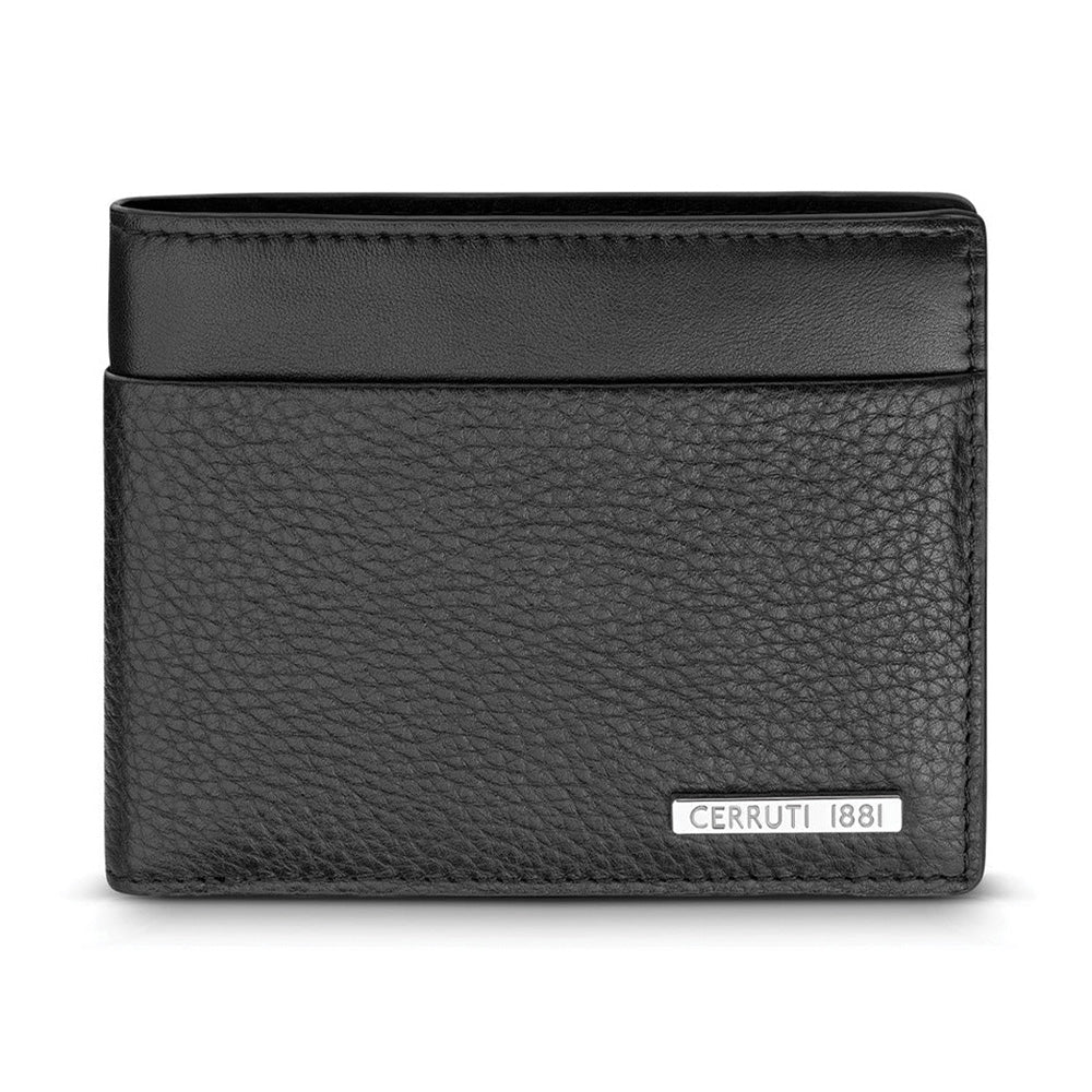 Cerruti 1881 Cannes Black Genuine Leather Bifold Mens Wallet CEPU06856M BLK