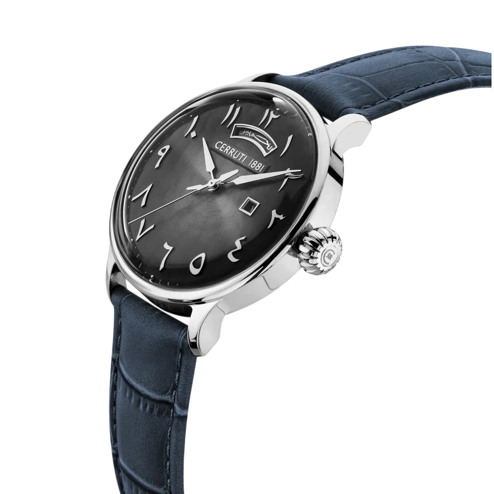 CERRUTI 1881 Dervio Men's Blue Dial Blue Leather Watch CIWGB0008001 - Image 2