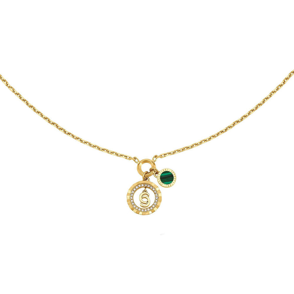 Cerruti 1881 Fiora Gold Double Round Motif Necklace For Women CIJLN0013701