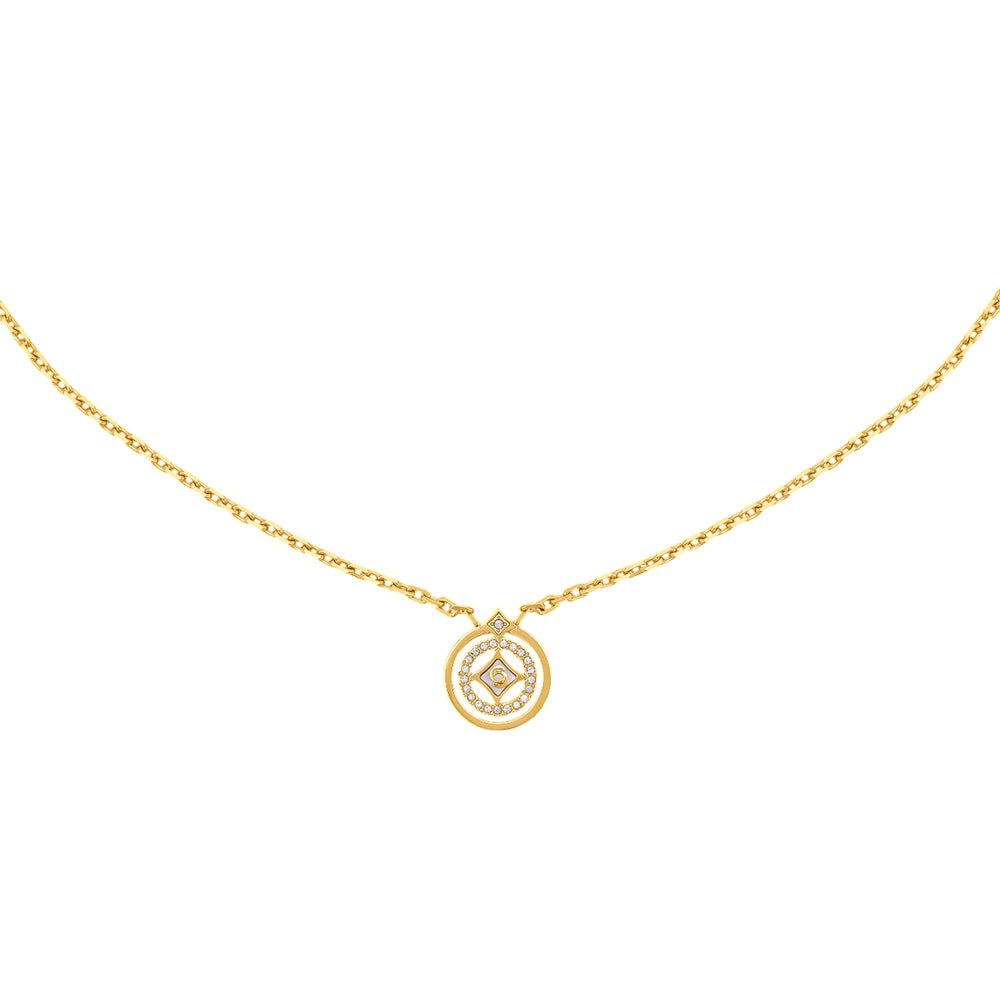 Cerruti 1881 Francesca Gold Crystal Round Motif Necklace For Women CIJLN0013302