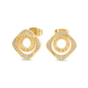 Cerruti 1881 Gold Crystal Logo Earrings For Women CIJLE0016101