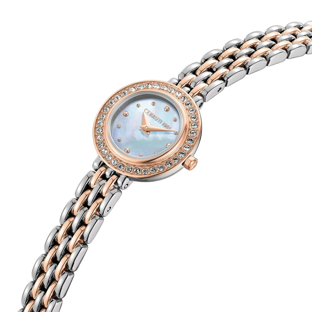 Cerruti 1881 Matera White Mother Of Pearl Dial Two Tone Stainless Steel Watch For Women CIWLG0073004 - Image 2