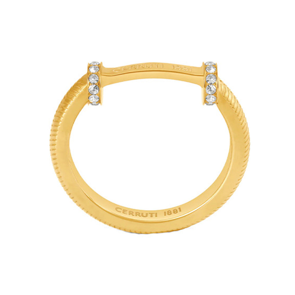 Cerruti 1881 Matilde Gold Etched Branding Ring For Women CIJLF0014201