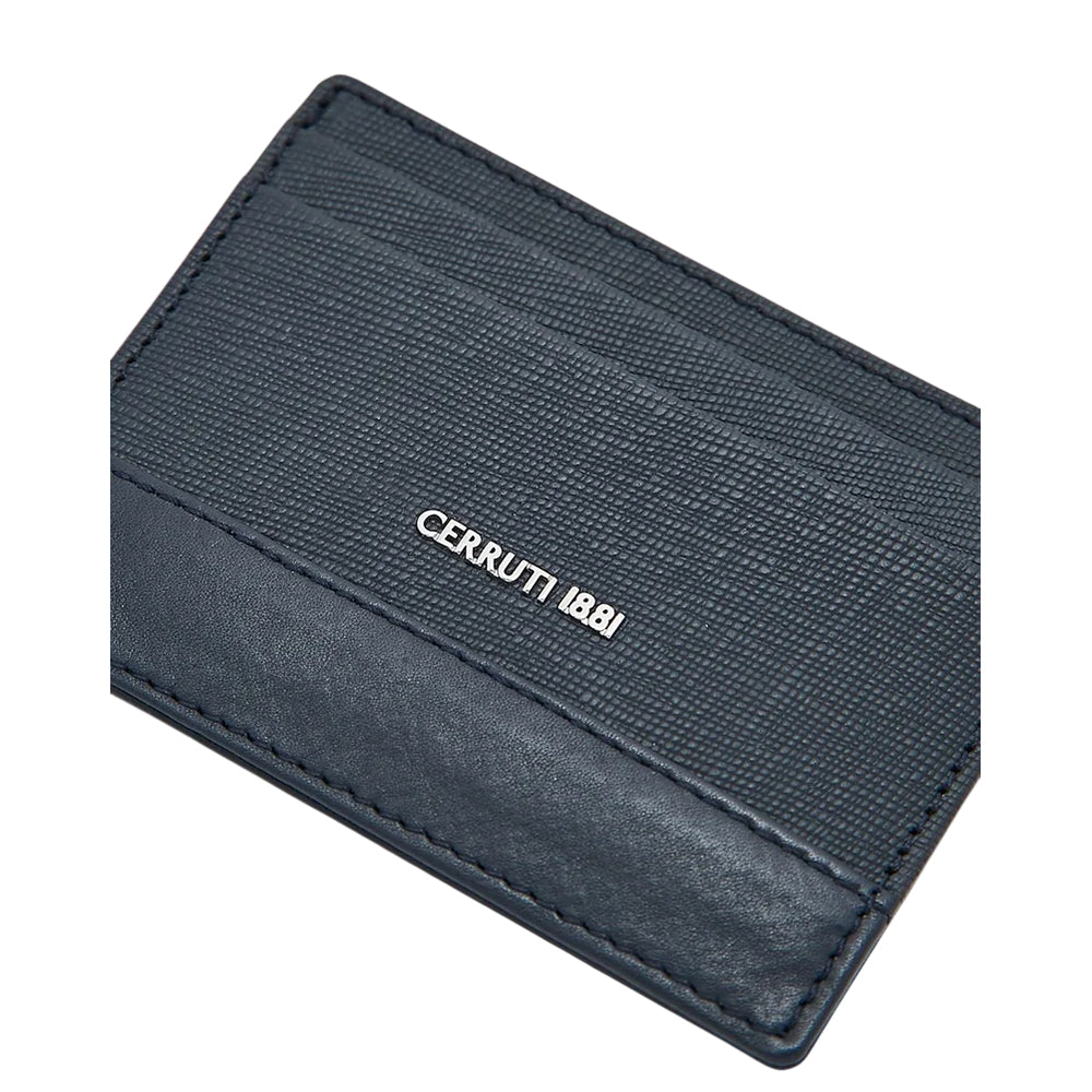 CERRUTI 1881 Navy Calf Leather Card Holder - CEPU04937M BLU - Image 2