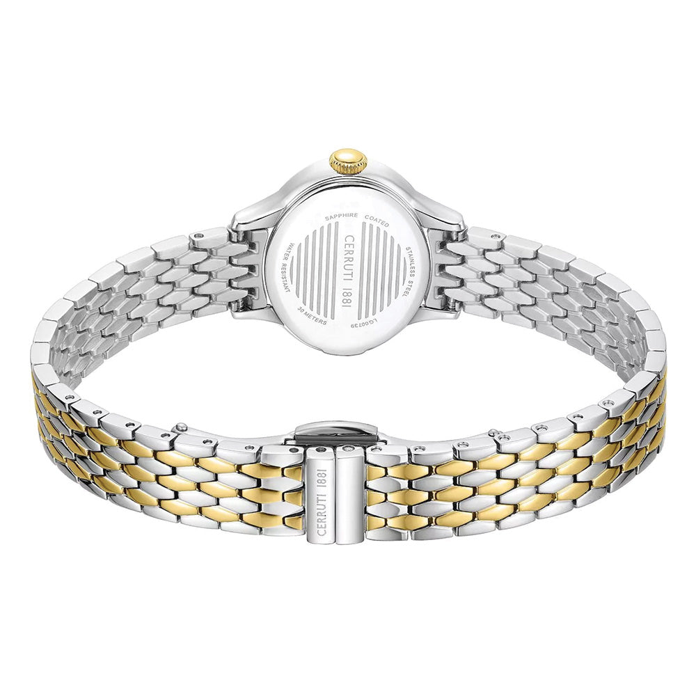 Cerruti 1881 Nemi Beige Mother Of Pearl Dial Silver Bracelet Oval Watch For Women CIWLG0073901 - Image 3