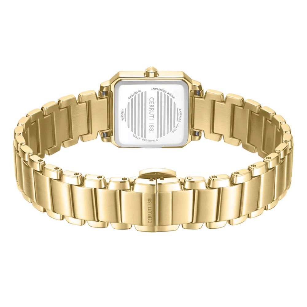 Cerruti 1881 Perugia Green Dial Gold Stainless Steel Rectangular Watch For Women CIWLG0097402 - Image 3