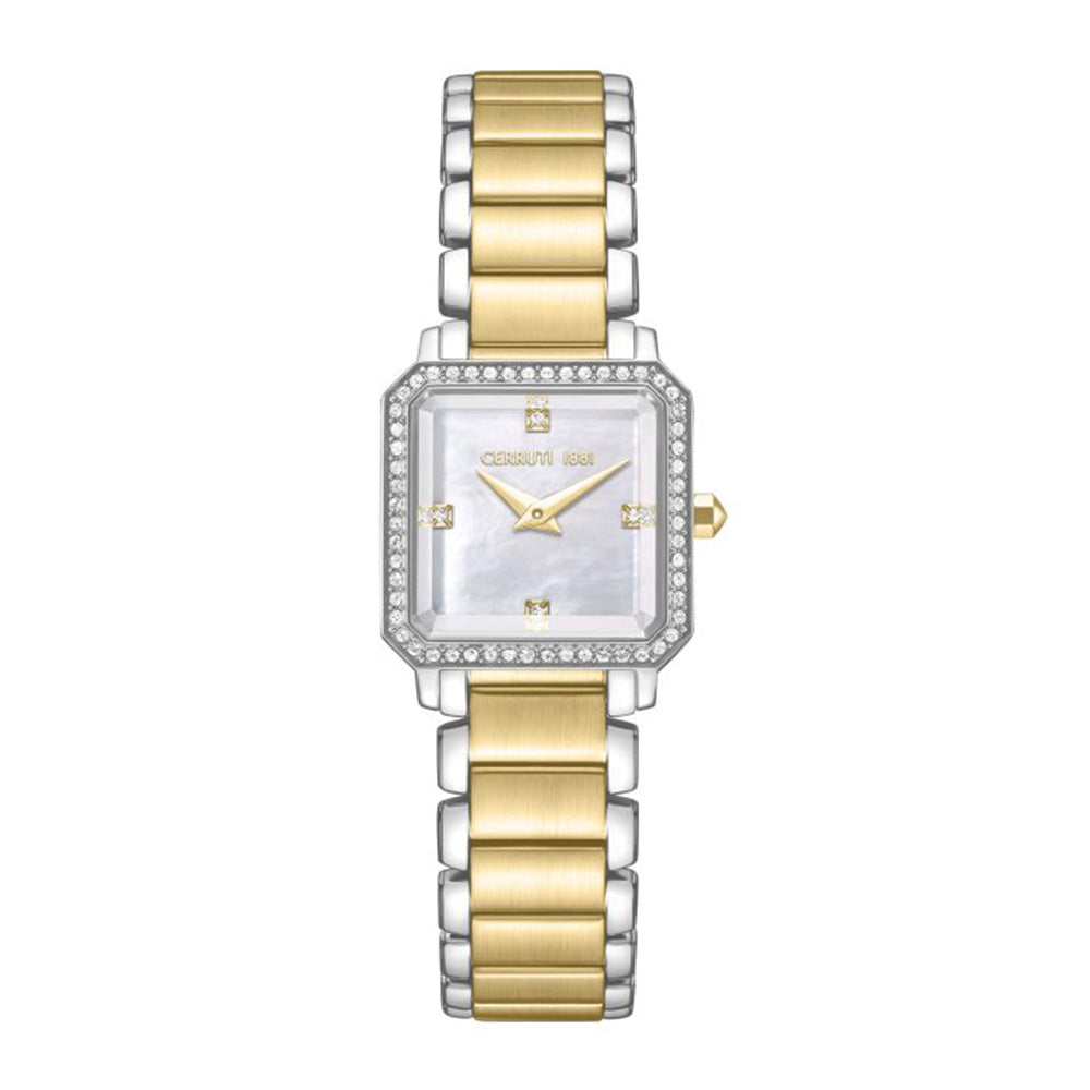 Cerruti 1881 White Mother Of Pearl Dial Stainless Steel Watch For Women CIWLG0097404