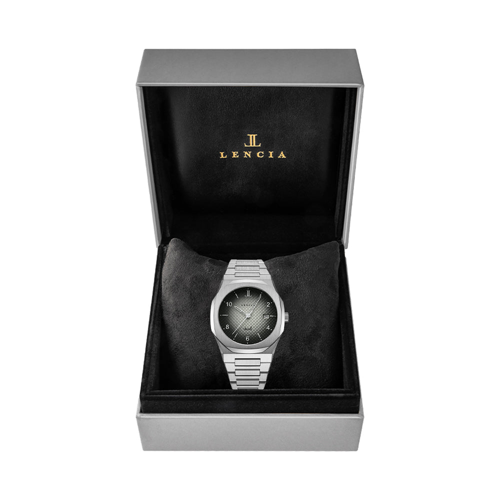 Chisel Monochrome Steel Watch by Lencia LC1015G - Image 4