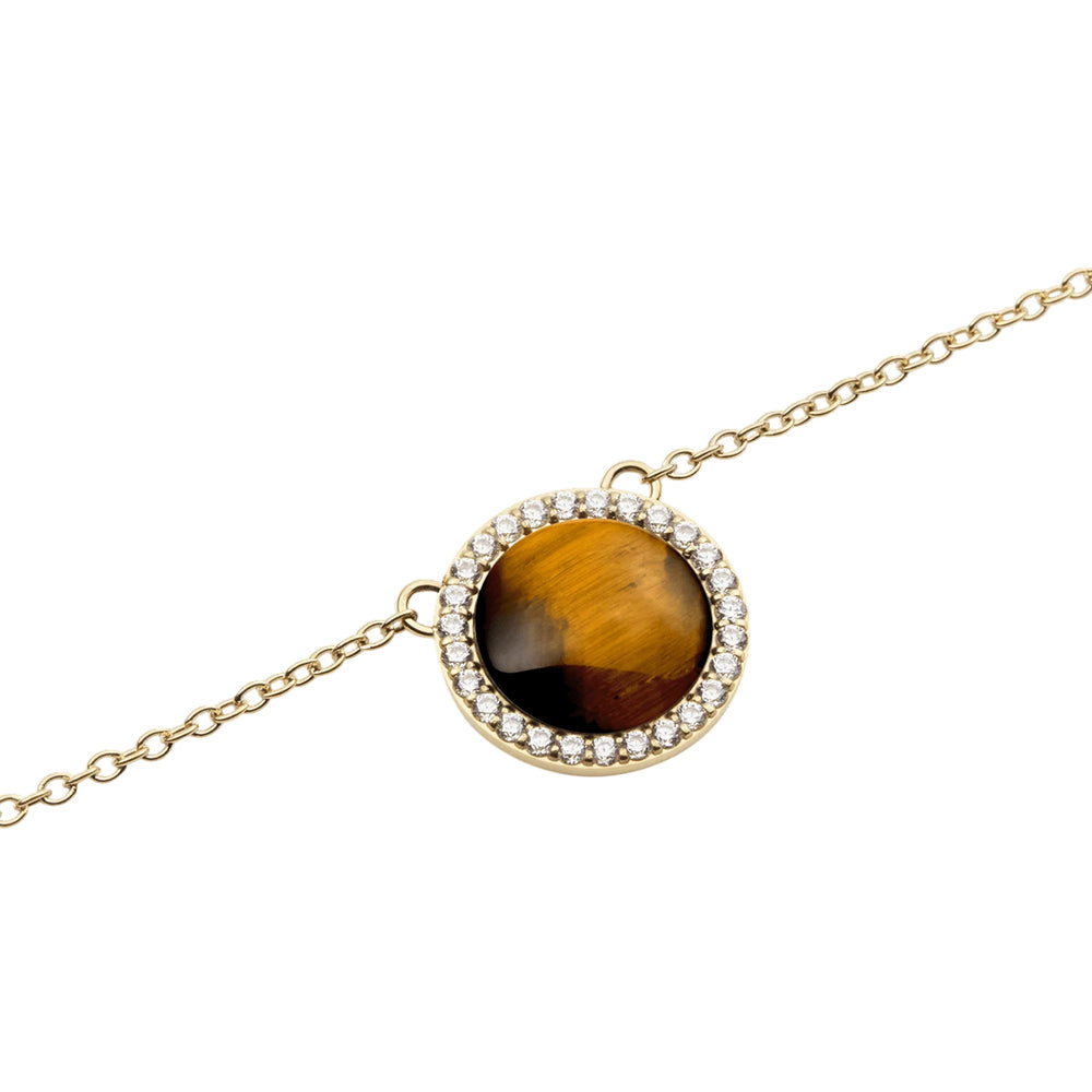 Daniel Wellington Audrey Necklace Tiger Eye Gold DW00401445 - Image 2