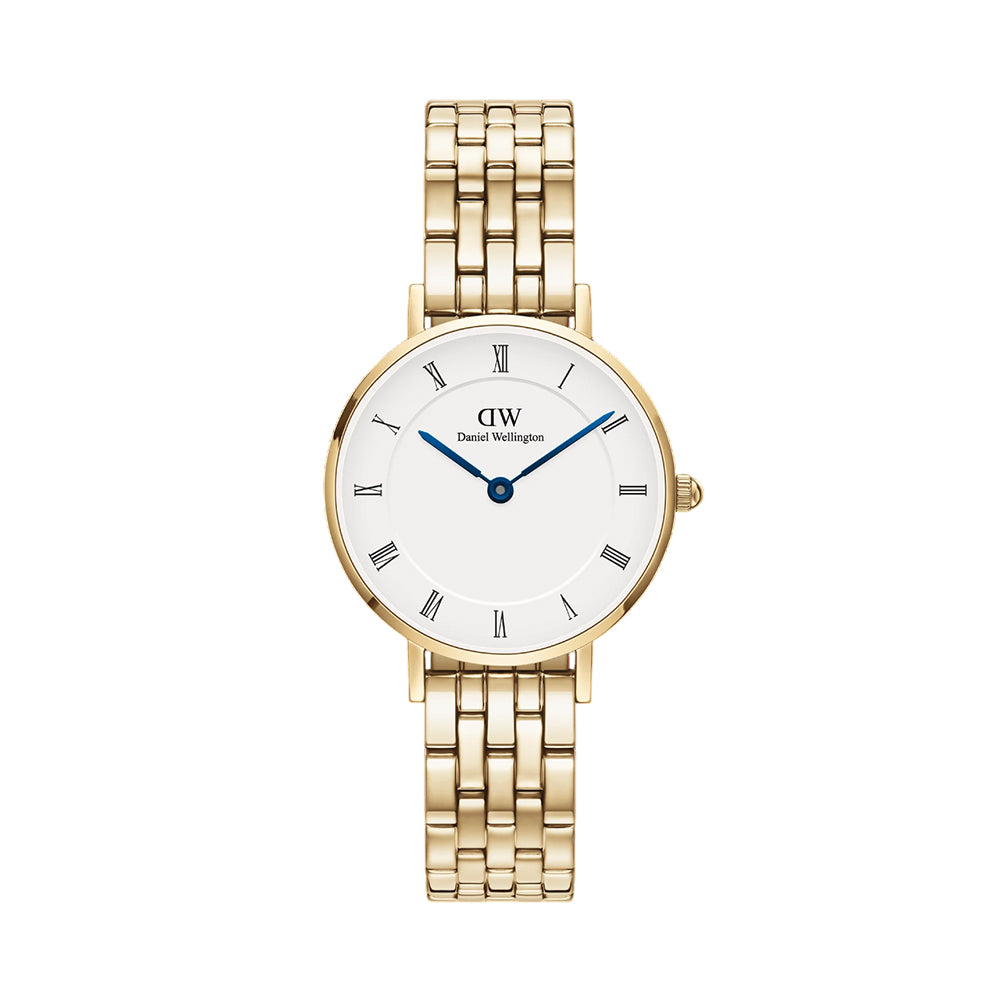 Daniel Wellington Petite Roman Numerals White Dial Gold Watch DW00100682