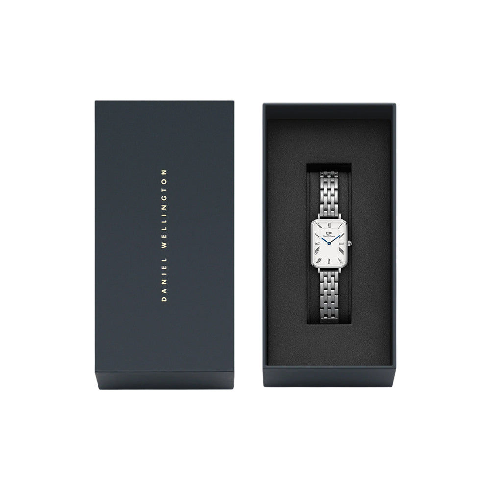 Daniel Wellington Quadro Roman Numerals White Dial Silver Watch DW00100691 - Image 4