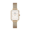 Daniel Wellington Quadro Women's White Dial Rose Gold Watch DW00100431