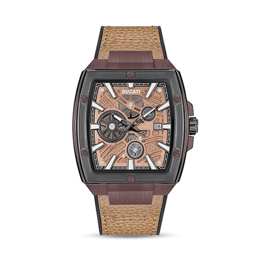 Ducati Automatic Black Dial Leather Strap Watch For Men DTWGB0000702