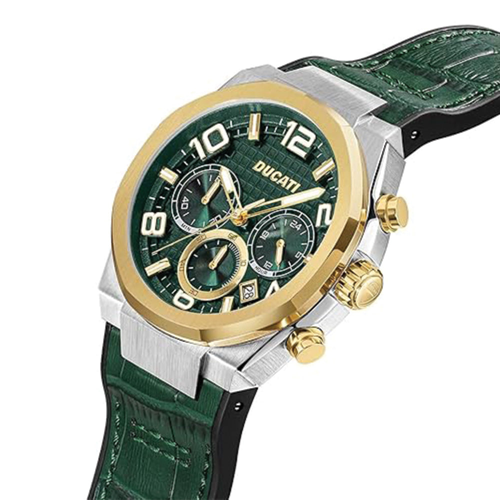Ducati Automatic Green Dial Leather Strap Watch For Men DTWGC0001101 - Image 2