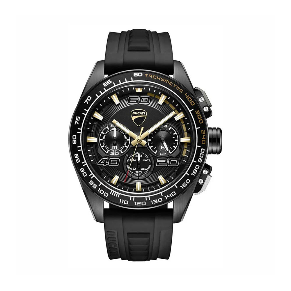 Ducati Corse Chronograph Black Dial Rubber Strap Watch For Men DTWGO0001703