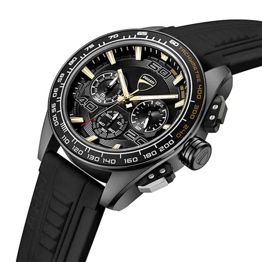 Ducati Corse Chronograph Black Dial Rubber Strap Watch For Men DTWGO0001703 - Image 2