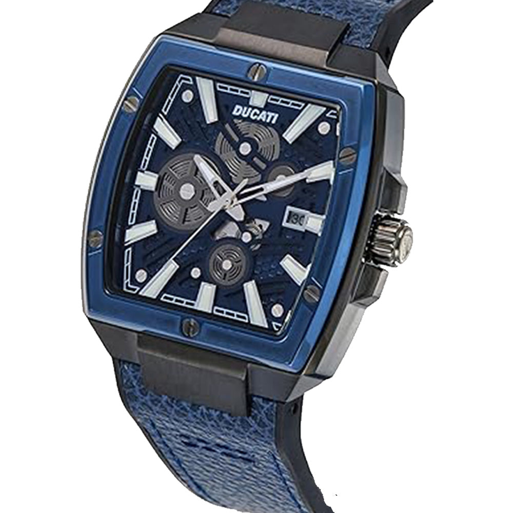 Ducati Quartz Blue Dial Leather Strap Watch For Men DTWGB0000703 - Image 2
