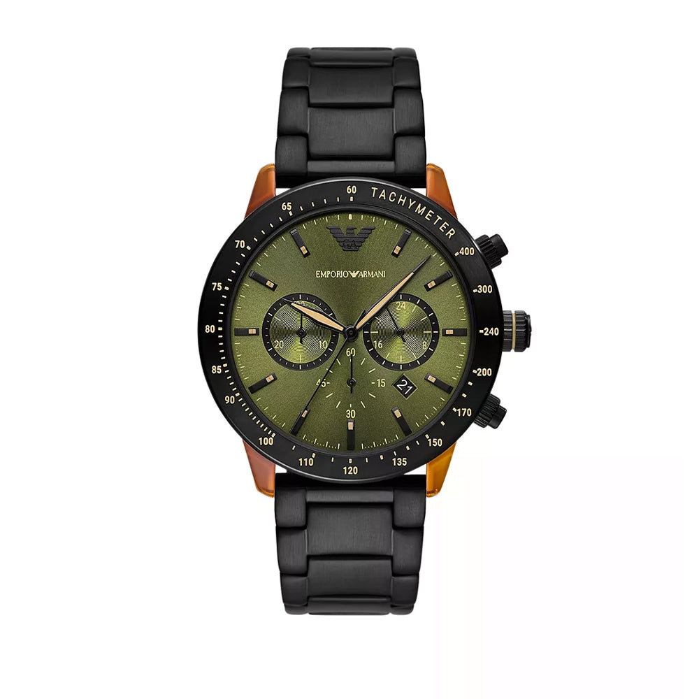 Emporio Armani Chronograph Black Stainless Steel Watch AR11548