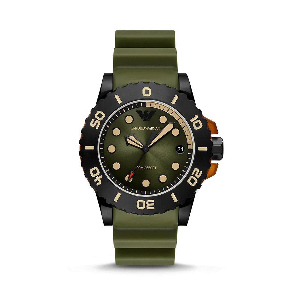Emporio Armani Three-Hand Date Polyurethane Watch AR11540