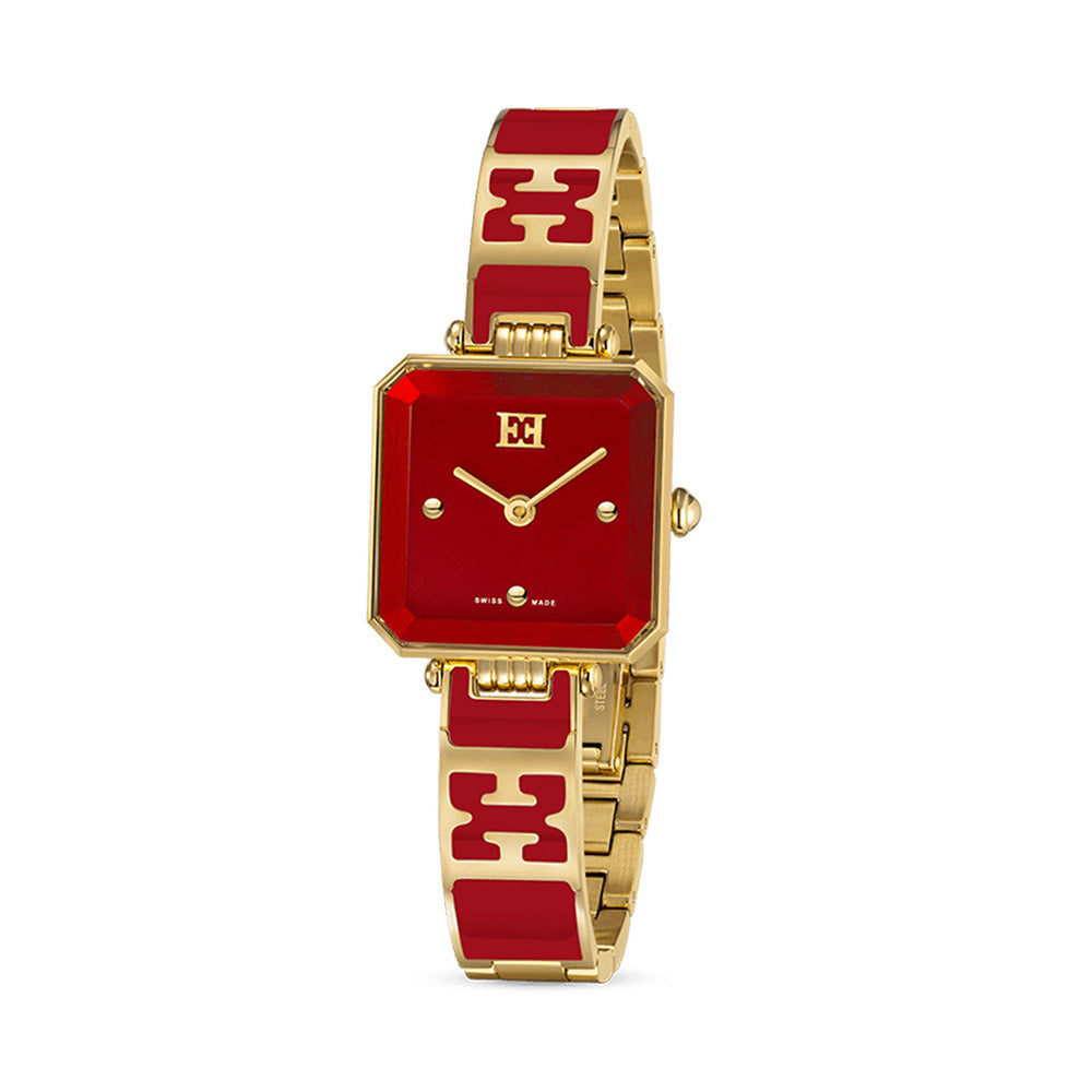 Escada Ava Red Dial Enamel Bracelet Quartz Watch For Women EAWLG0000108