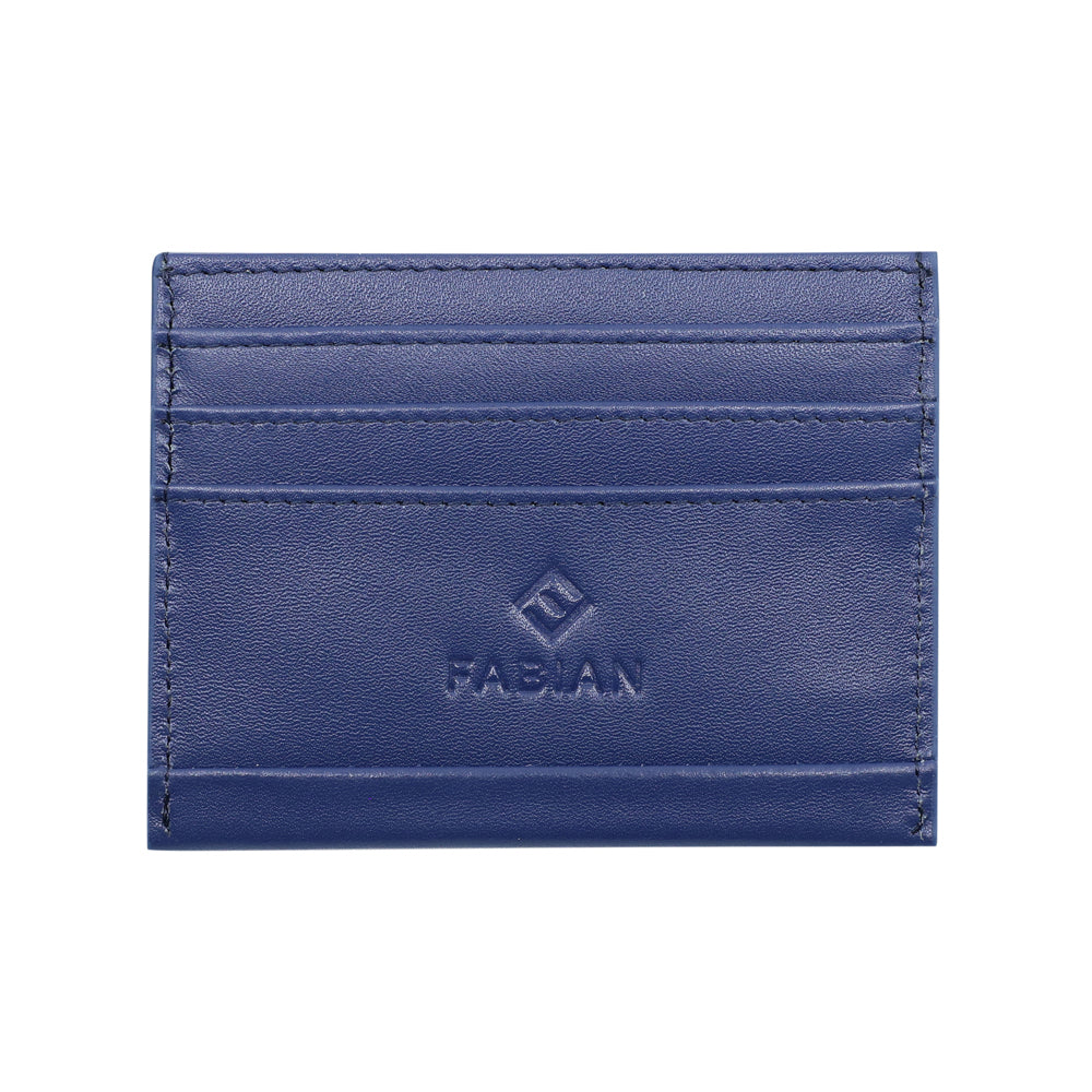 Fabian Leather Blue Card Holder For Men - FMWC-SLG39-BL