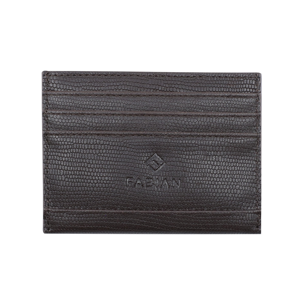 Fabian Leather Brown Card Holder For Men - FMWC-SLG40-BR