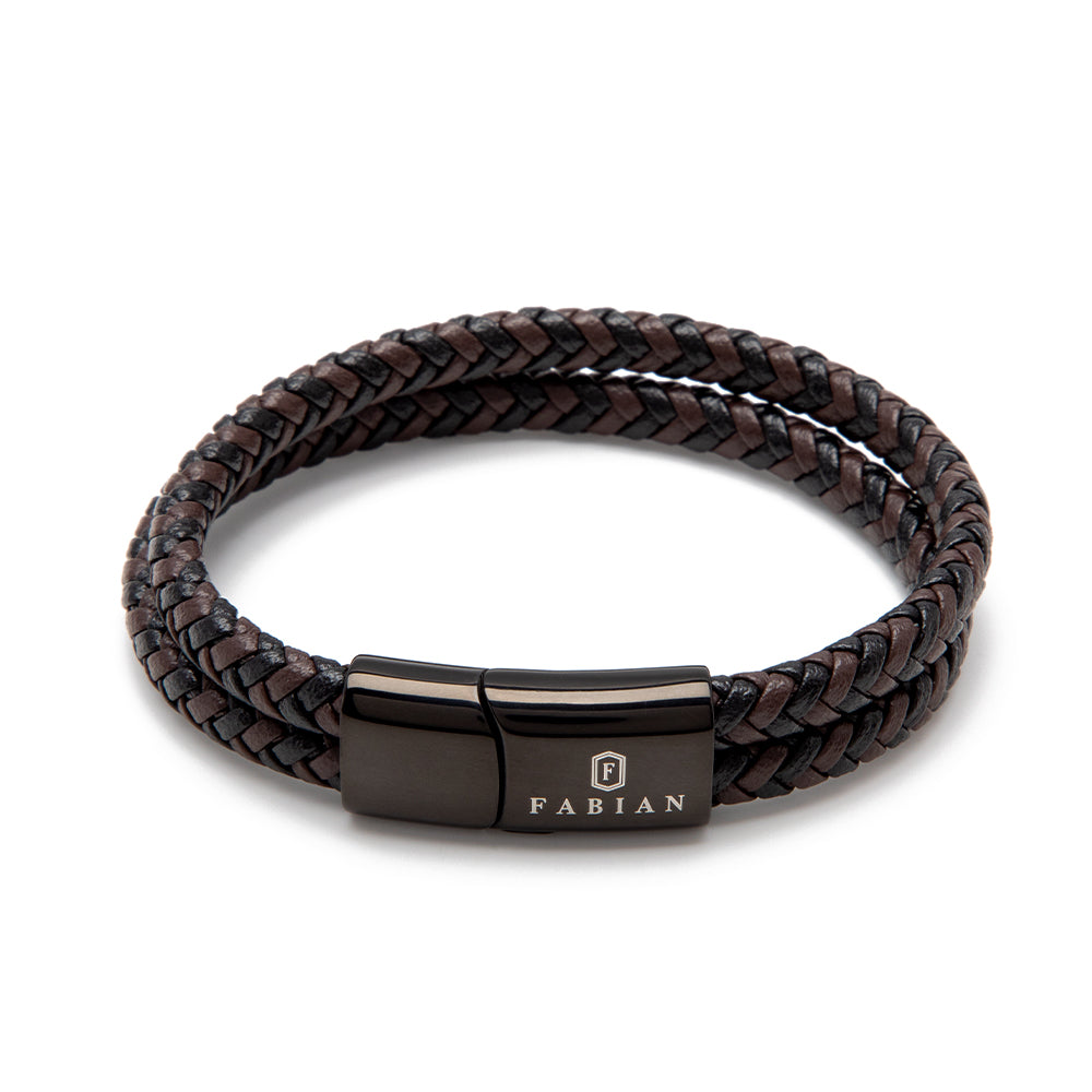 Fabian Men's Neat Brown Black Bracelet FMB-JMYLB108-BBL - Image 3