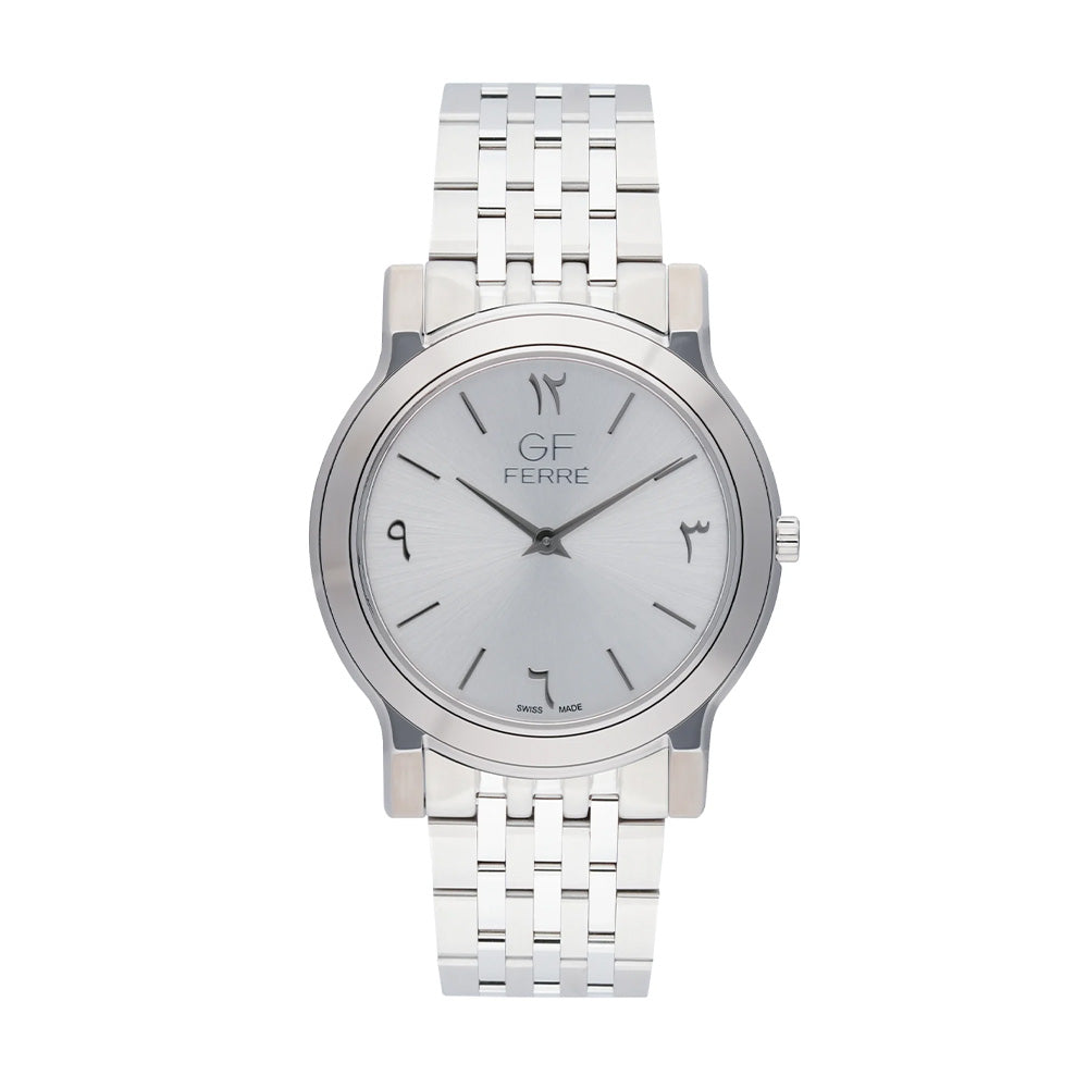 GF Ferre Unisex White Dial Stainless Steel Watch GFSSW29614M