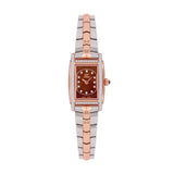 GF Ferre Women's Brown Dial Two-Tone Rose Gold Zircon Watch GFTRBR170089LZ