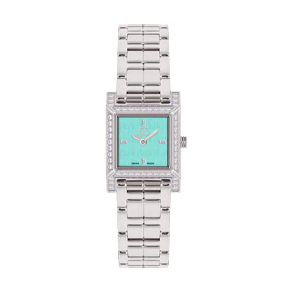 GF Ferre Women's Tiffany Dial Stainless Steel Zircon Watch GFSSTF170027LZ