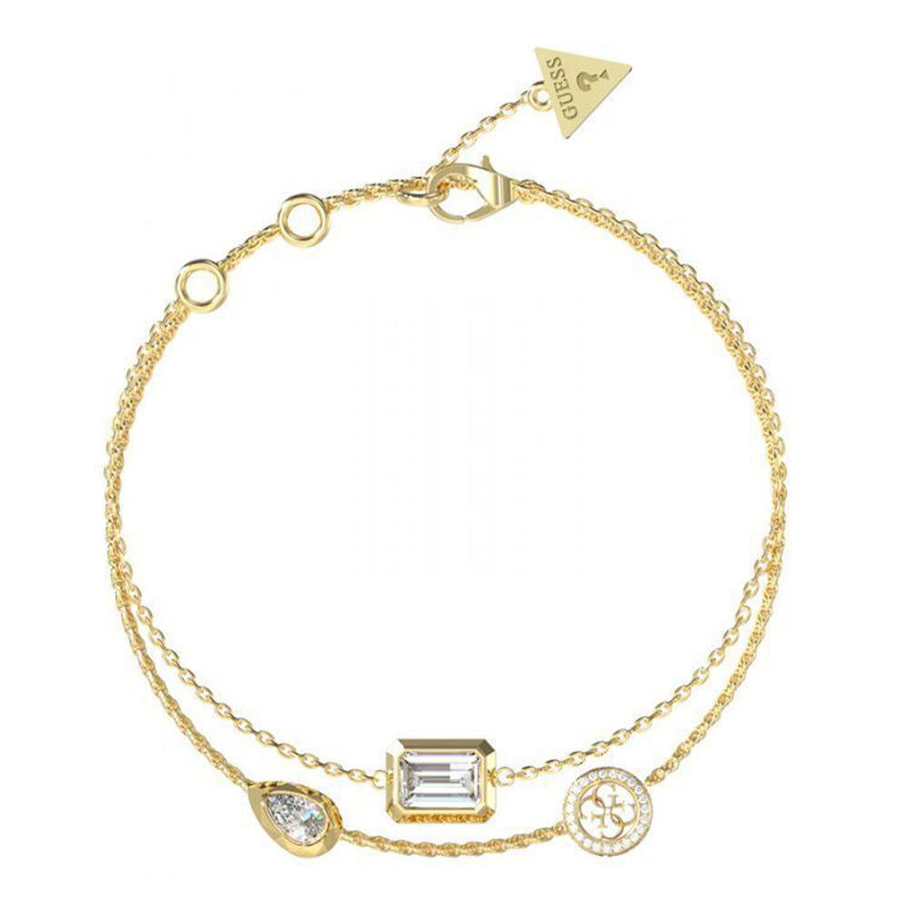 Guess 4G Light Gold Zirconia Charm Bracelet For Women JUBB05237JWYGL