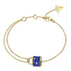 Guess Gold Blue Padlock Bracelet For Women JUBB05413JWYBLL
