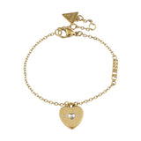 Guess Heart Charm Gold Bracelet For Women JUBB05057JWYGS