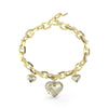 Guess In My Heart Gold Zirconia Bracelet For Women JUBB04500JWYGS