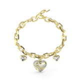 Guess In My Heart Gold Zirconia Bracelet For Women JUBB04500JWYGS