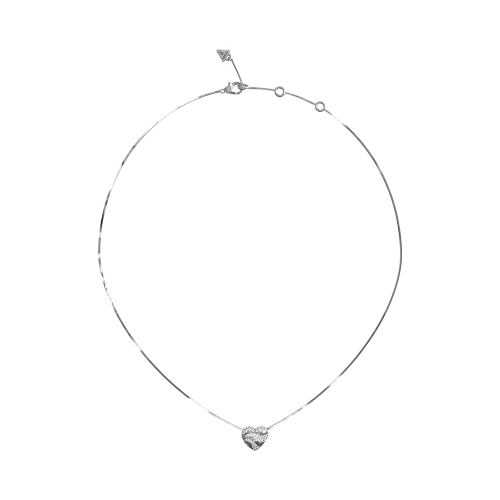 Guess In My Heart Silver Steel Zirconia Necklace - JUBN04501JWRHT/U