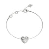 Guess Womens Silver Stainless Steel Bracelet JUBB04502JWRHS