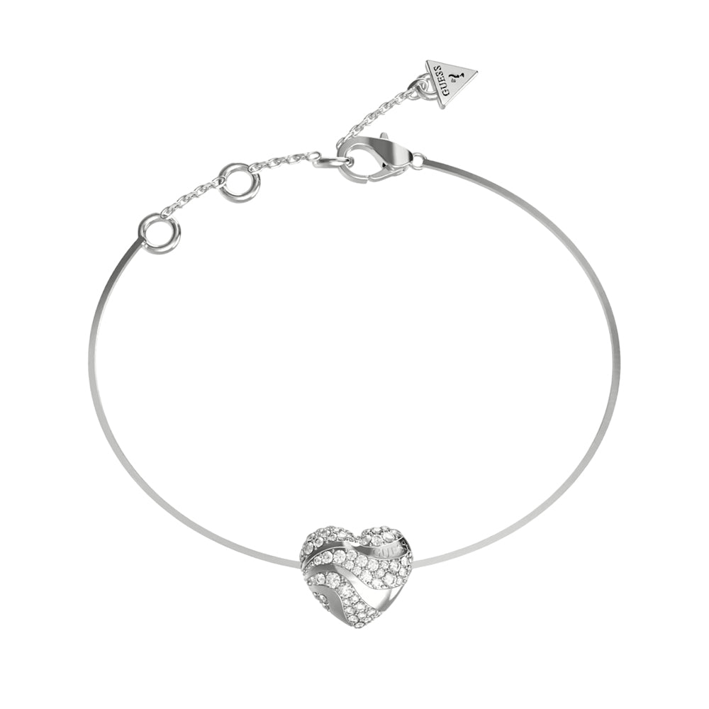 Guess Womens Silver Stainless Steel Bracelet JUBB04502JWRHS