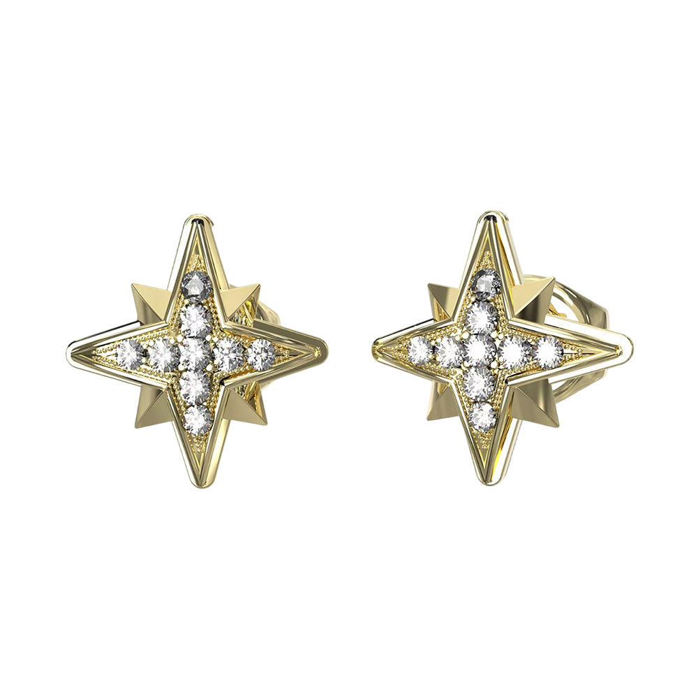 Guess In The Sky Gold Star Stud Earrings JUBE03331JWYGT/U